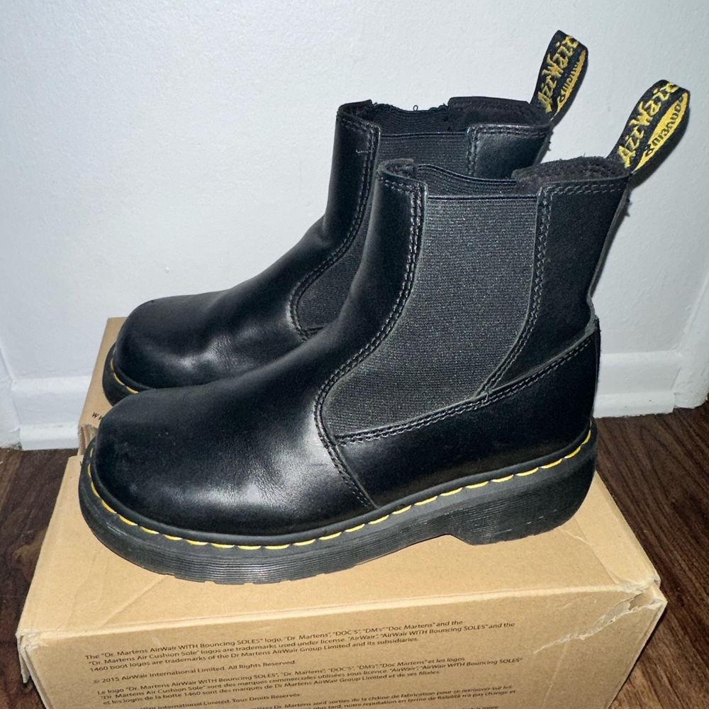 Dr.Martens Oates Black Leather Boots - Size 8 womens